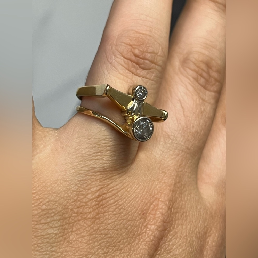 14K Diamond & Gold Ring Set - Picture 3 of 8